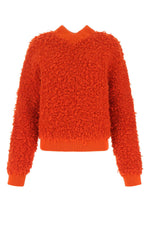 Red boucle sweater 1