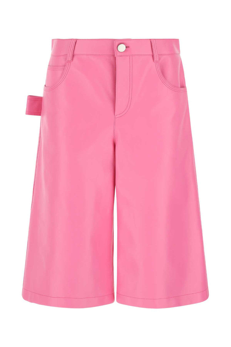 Pink Leather Bermuda Shorts 1