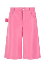 Pink Leather Bermuda Shorts 1