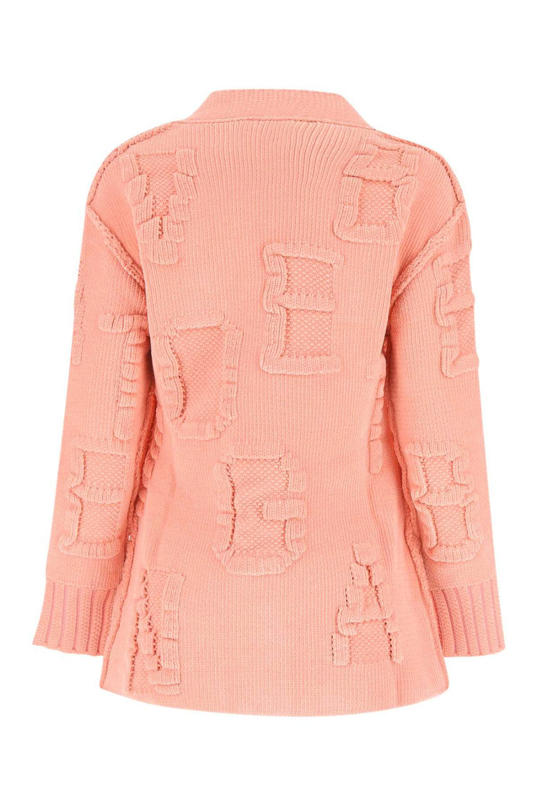 Pink chenille cardigan 2