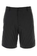 Black Pleated Bermuda Shorts 1