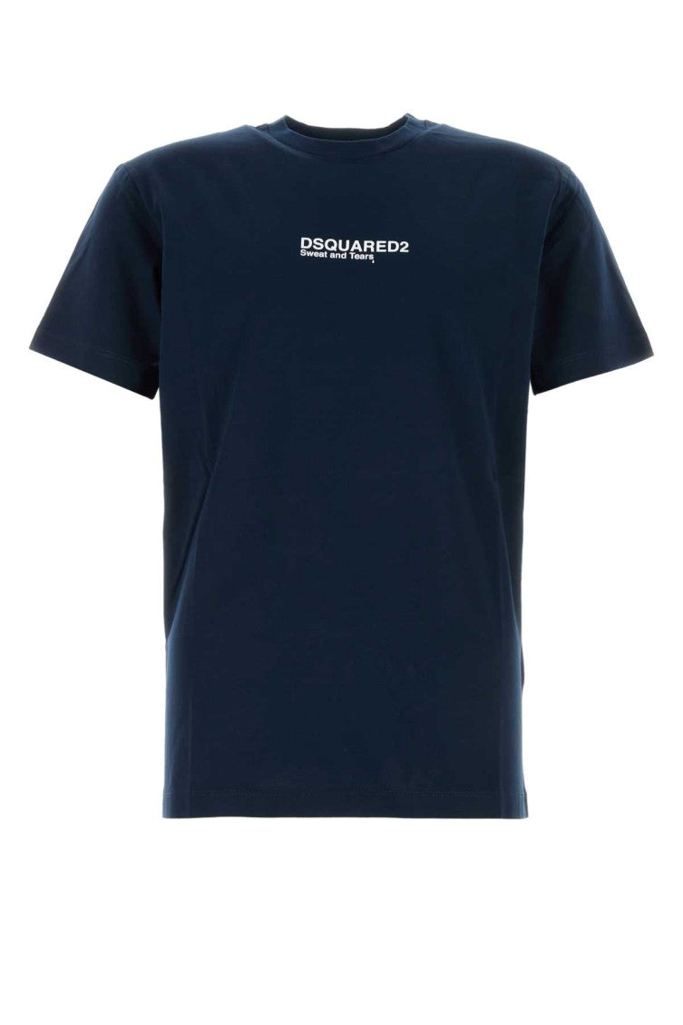 Navy blue cotton t-shirt 1
