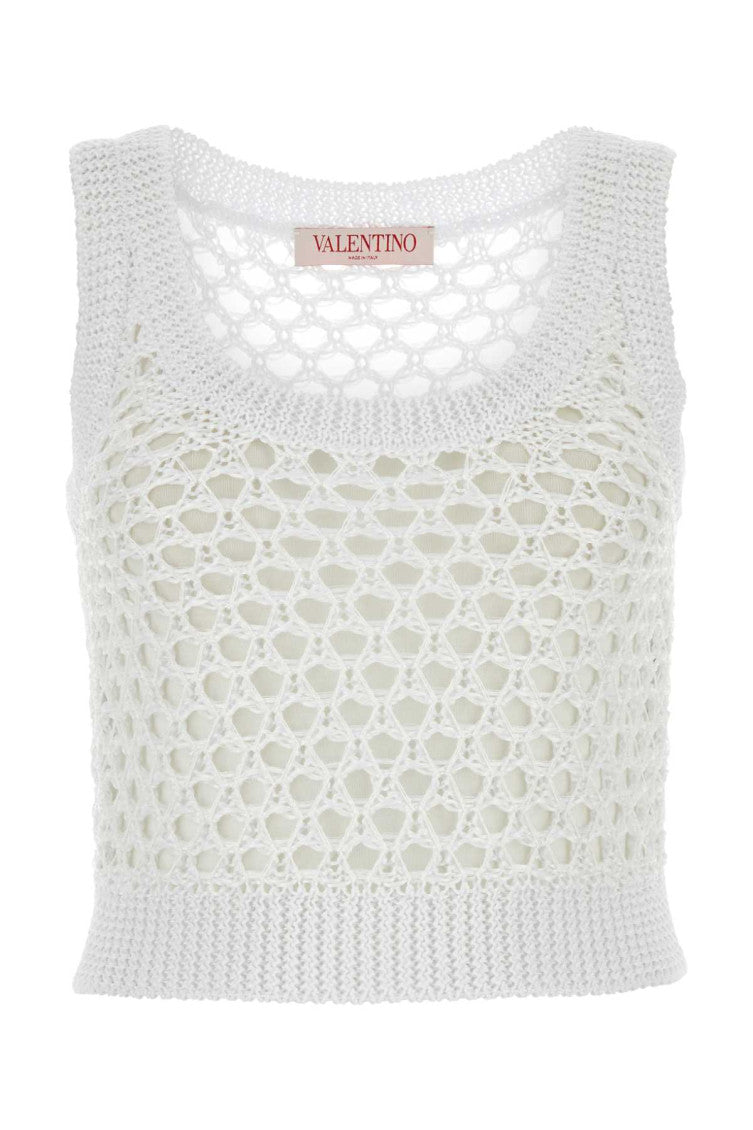 White mesh Valentino Garavani Escape crop-top 1