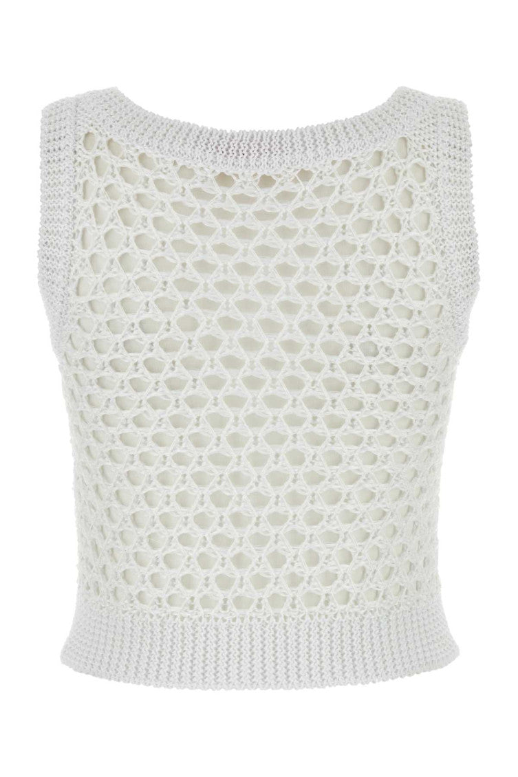 White mesh Valentino Garavani Escape crop-top 2