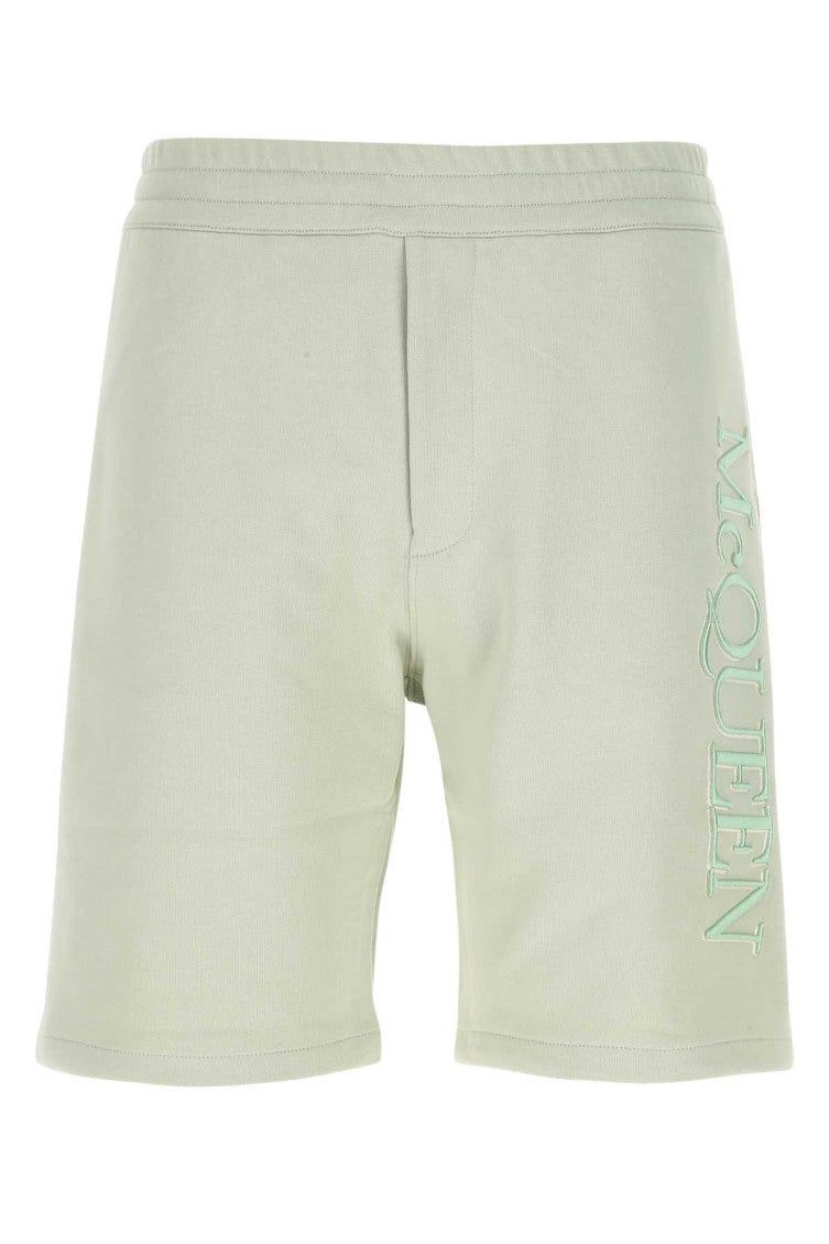 Pastel green cotton bermuda shorts 1