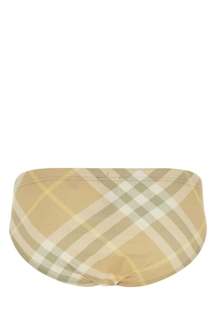 Beige Striped Swimming Brief 2