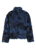 Blue Two-tone Eco Fur Coat 1