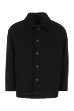 Black Wool Blend Coat 1