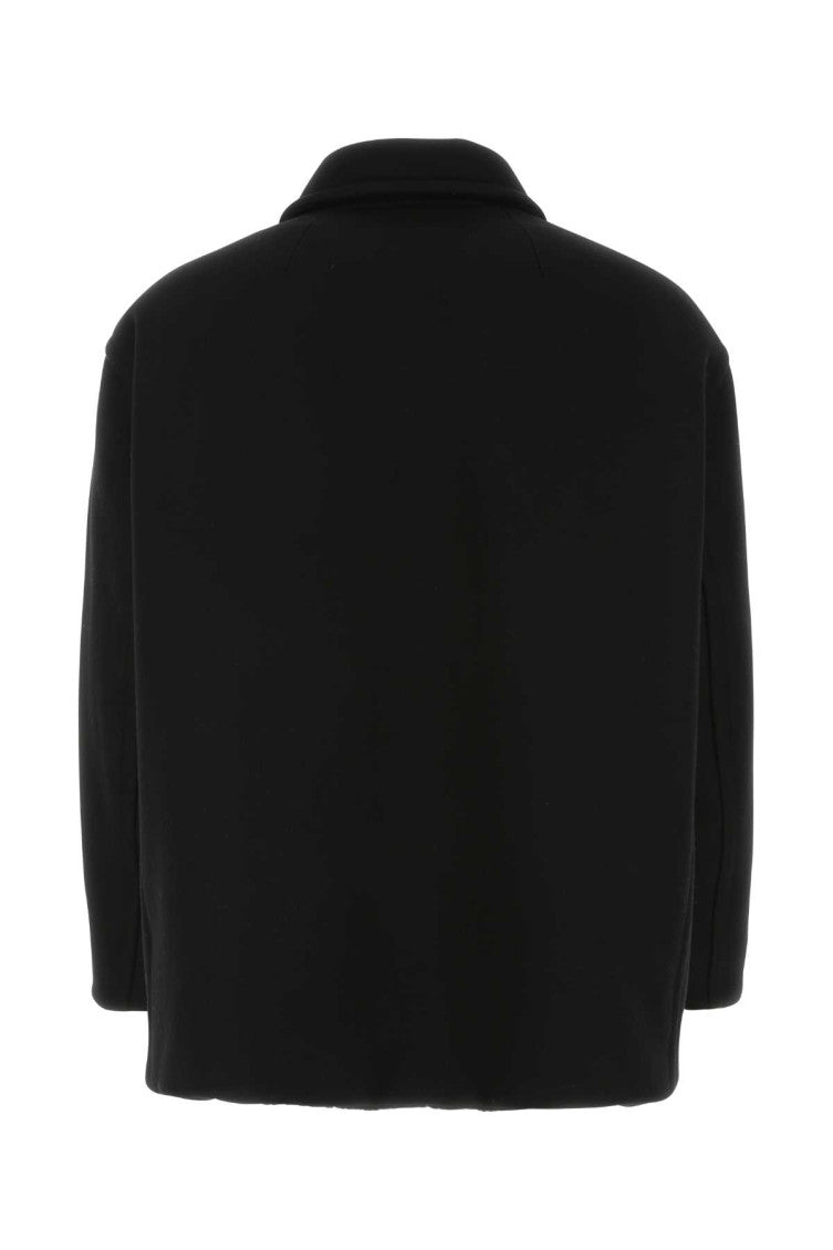 Black Wool Blend Coat 2