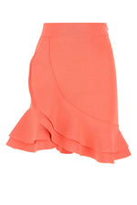 Salmon stretch viscose blend mini skirt 1