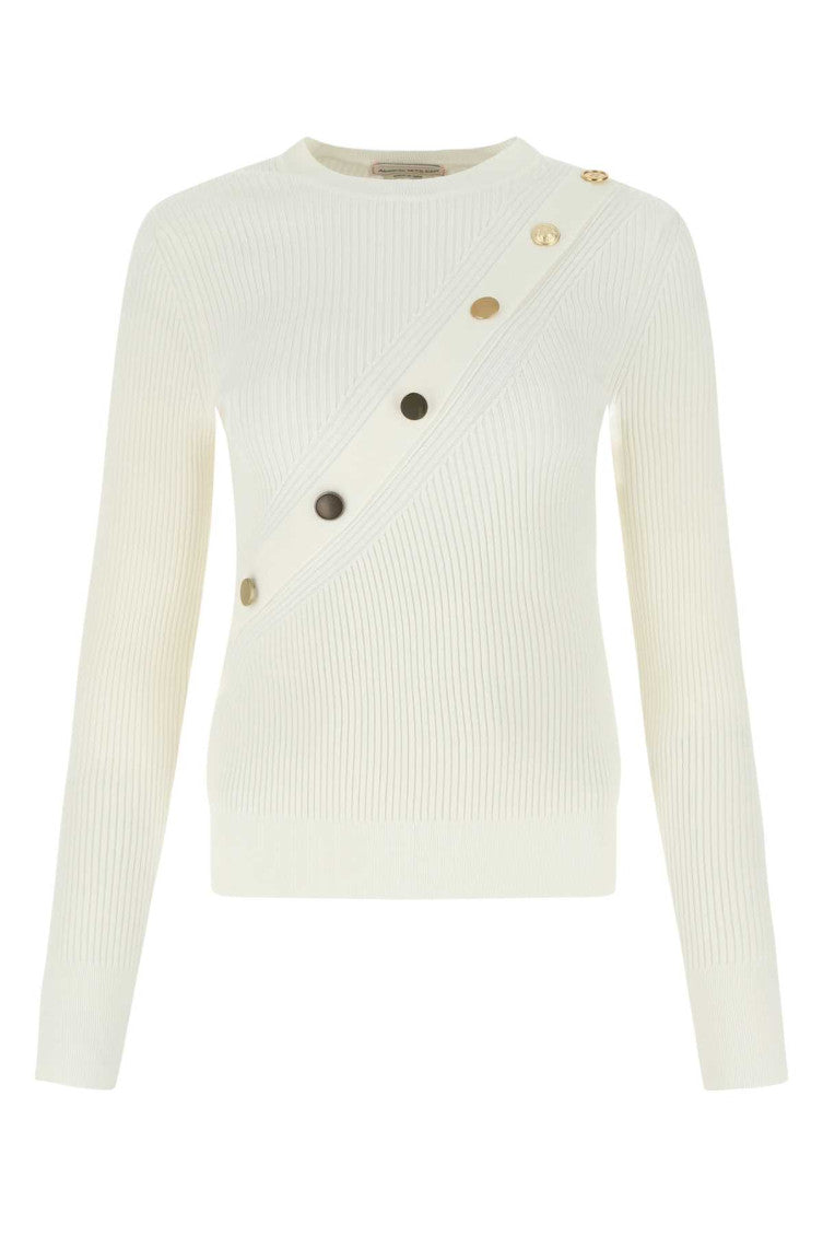 Ivory stretch viscose sweater 1