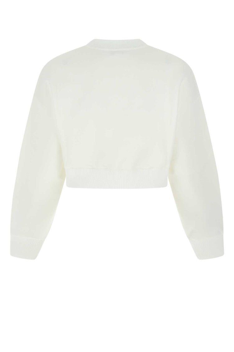 White cotton blend sweatshirt 2