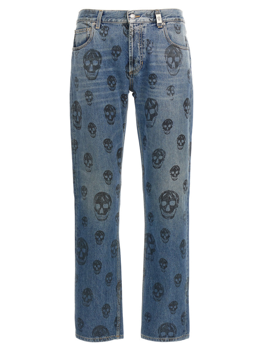 Blue Skull print jeans 1