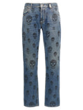 Blue Skull print jeans 1