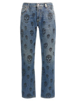 Blue Skull print jeans 1