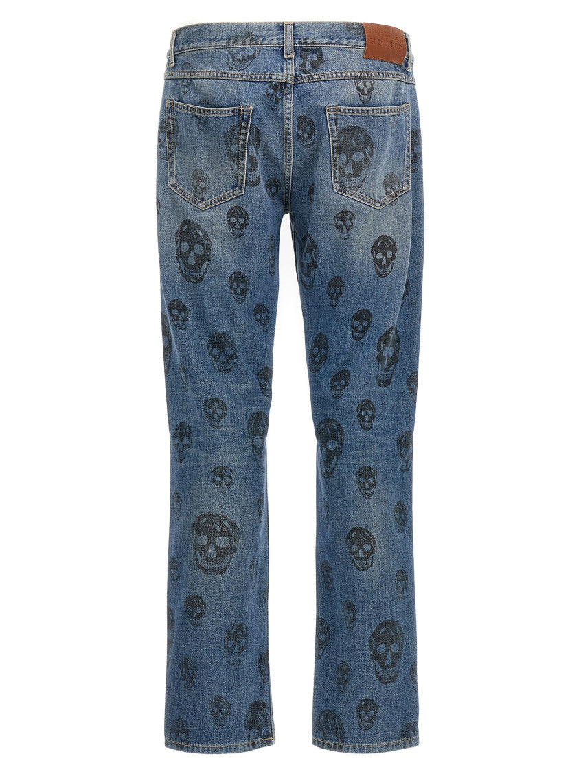 Blue Skull print jeans 2