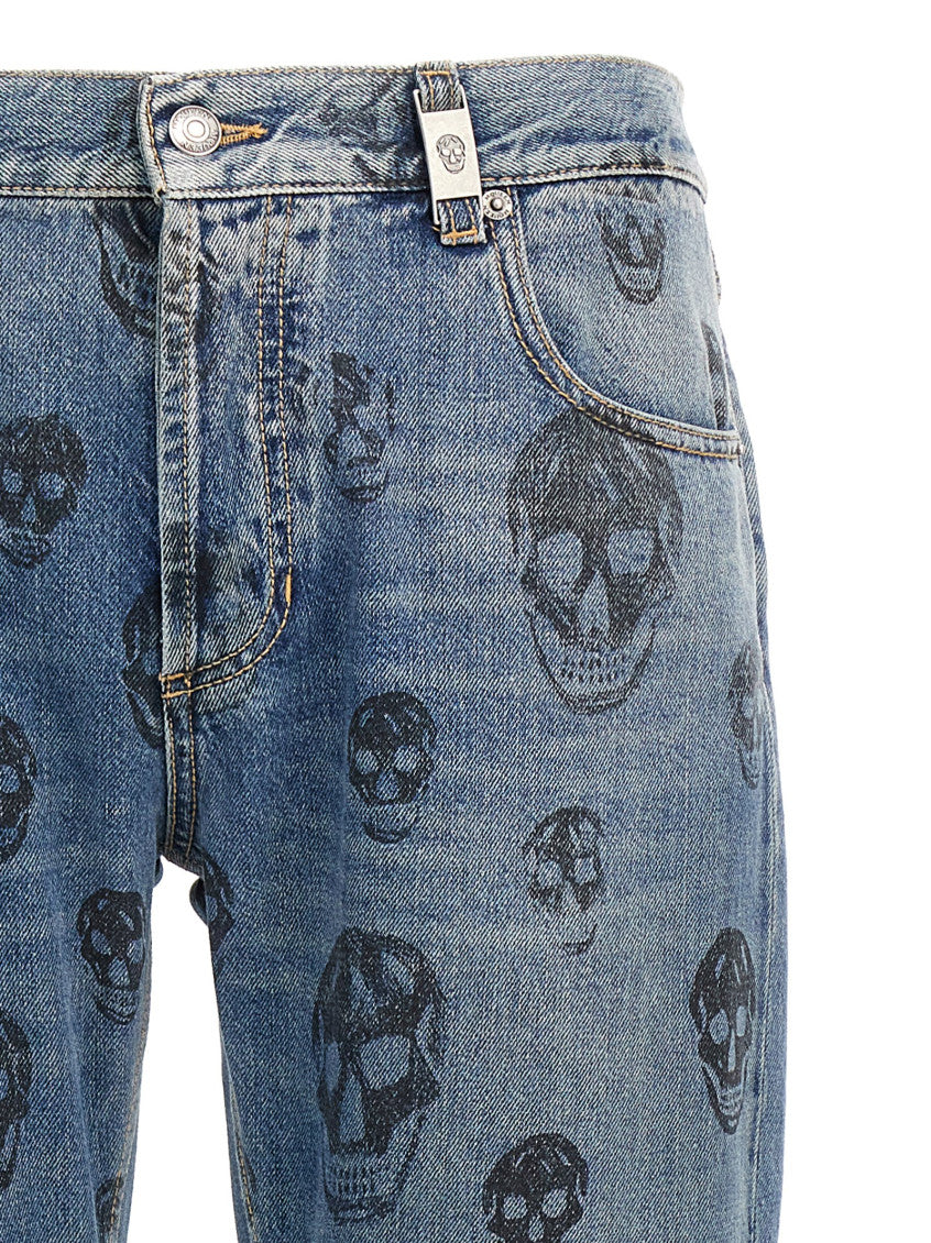 Blue Skull print jeans 3
