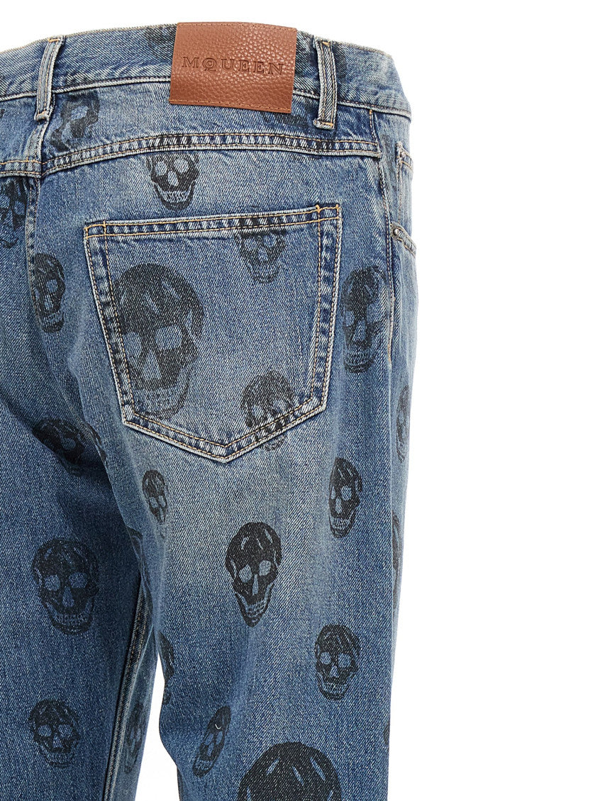 Blue Skull print jeans 4
