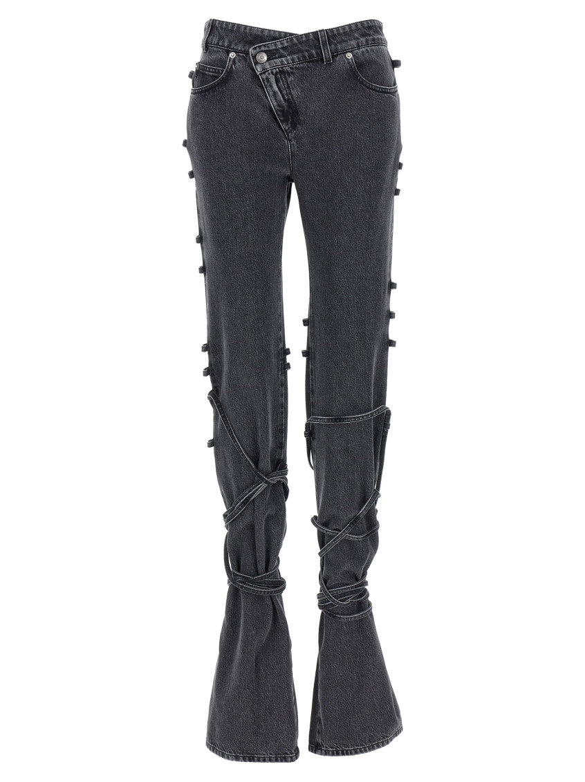 Black Jeans asymmetric closure 1