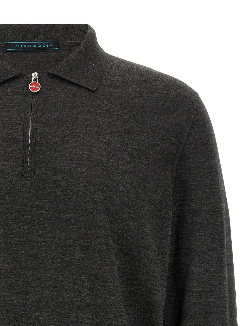 Grey Halfzip polo shirt  3