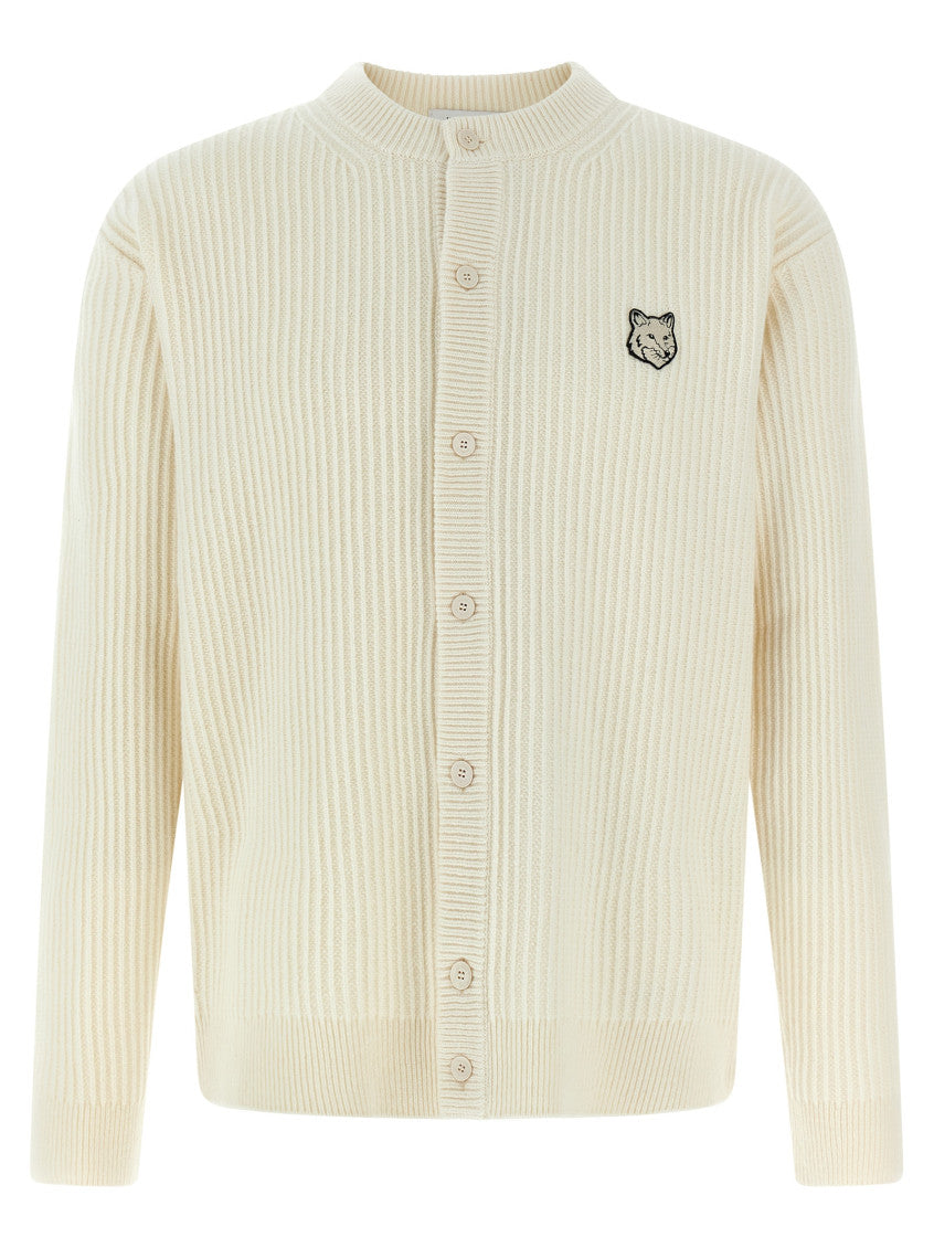 White 'Fox Head' cardigan 1