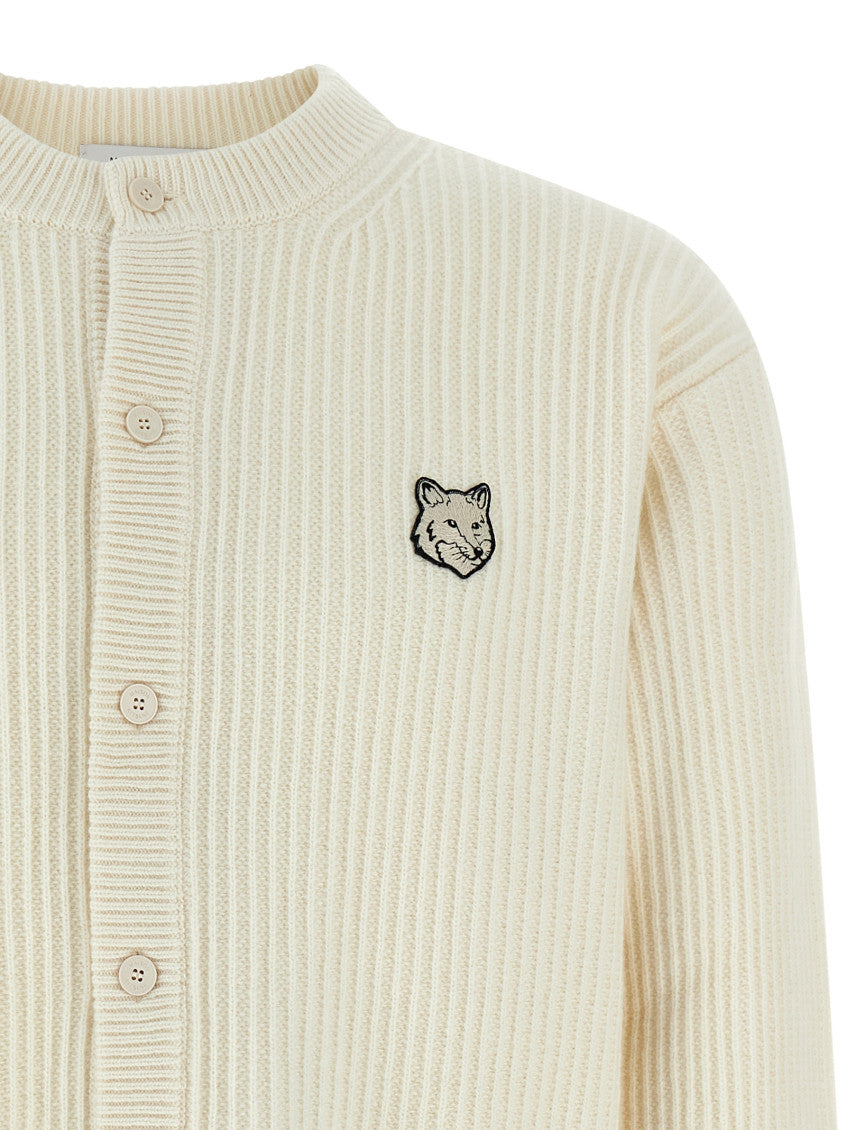 White 'Fox Head' cardigan 3