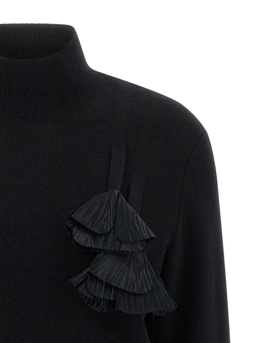 Black Floral insert sweater 3