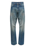 Blue Cotton Wide Leg Jeans 1