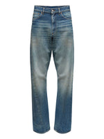 Blue Cotton Wide Leg Jeans 1