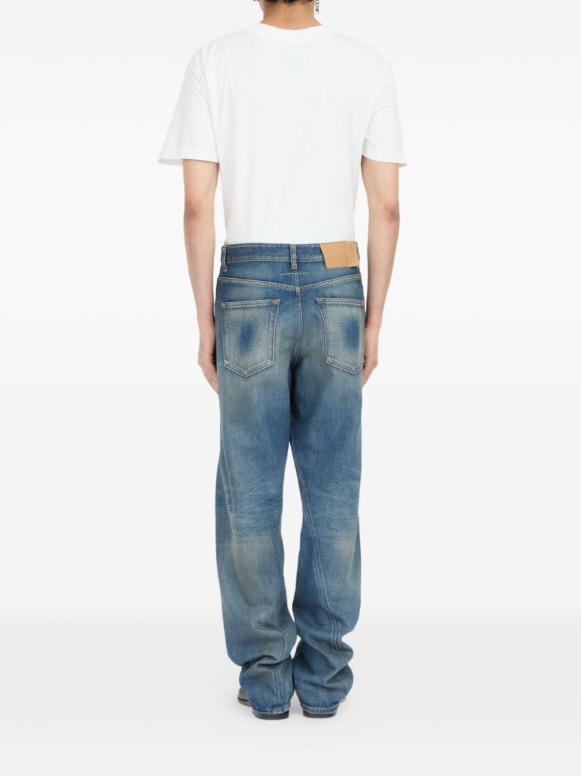 Blue Cotton Wide Leg Jeans 3