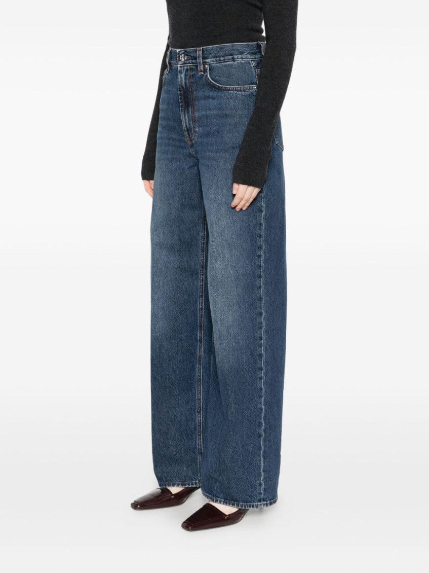 Dark Blue Wide Leg Jeans 2