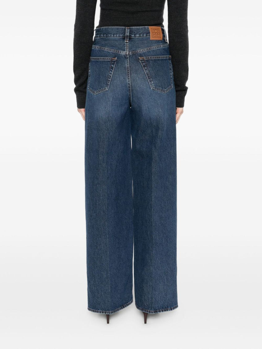 Dark Blue Wide Leg Jeans 3
