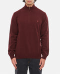 Red Half Zip Logo Sweater 1