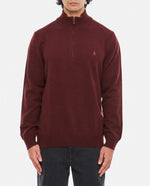 Red Half Zip Logo Sweater 1