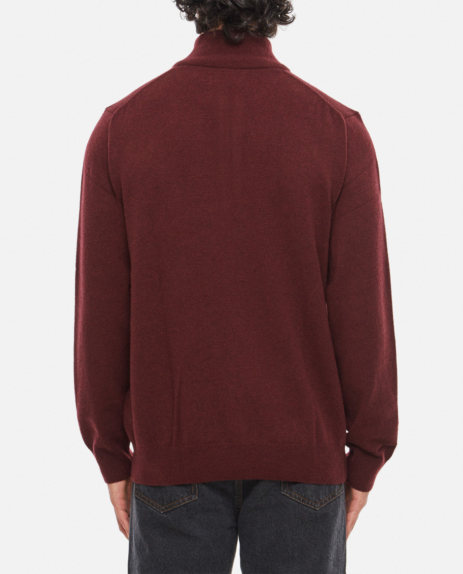 Red Half Zip Logo Sweater 3