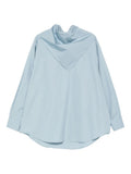 Blue Draped Cotton Shirt 1