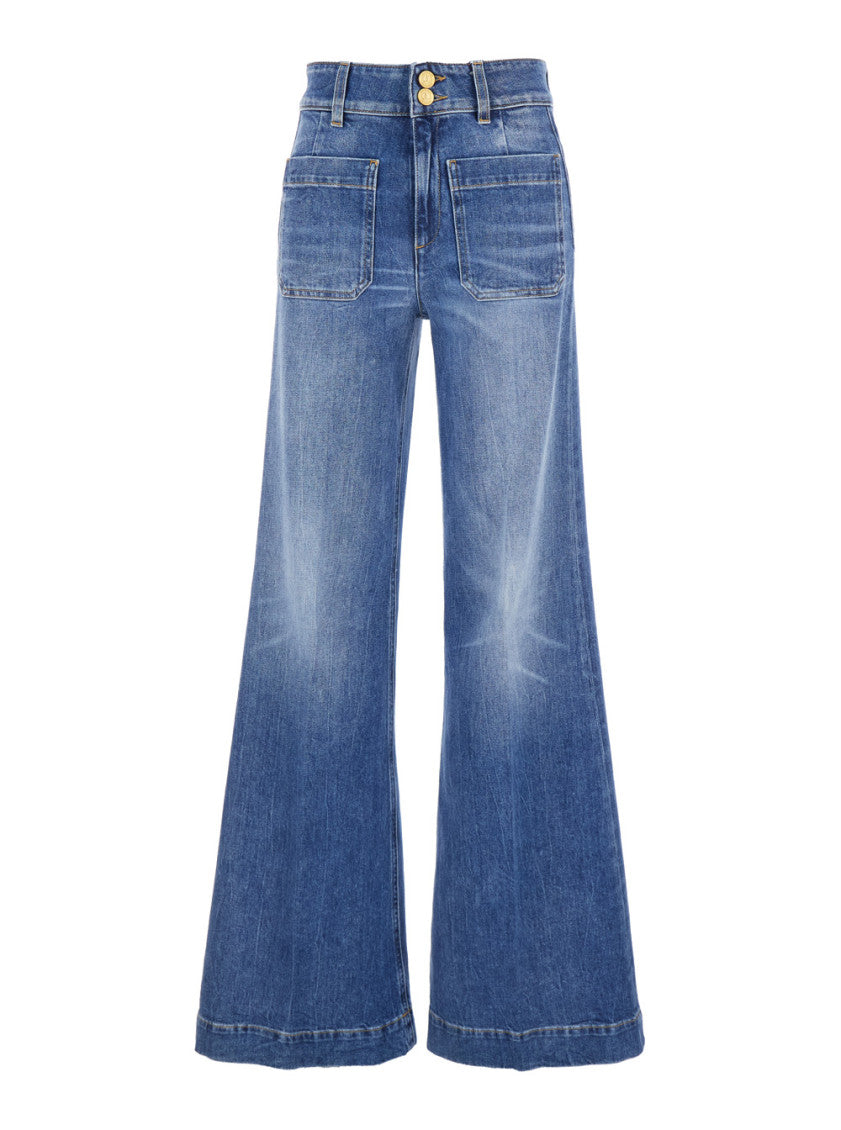 Blue Pull On Jeans 1