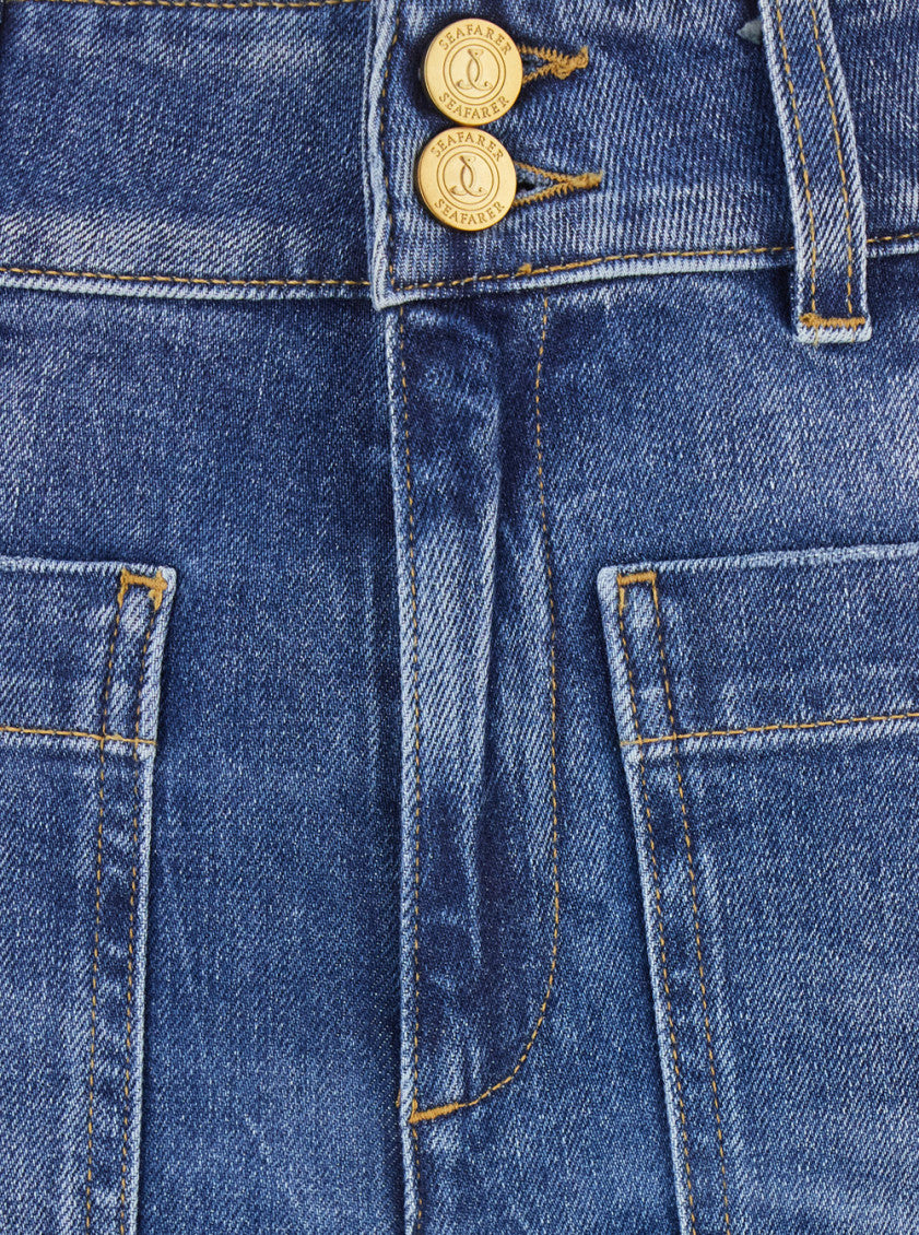Blue Pull On Jeans 3