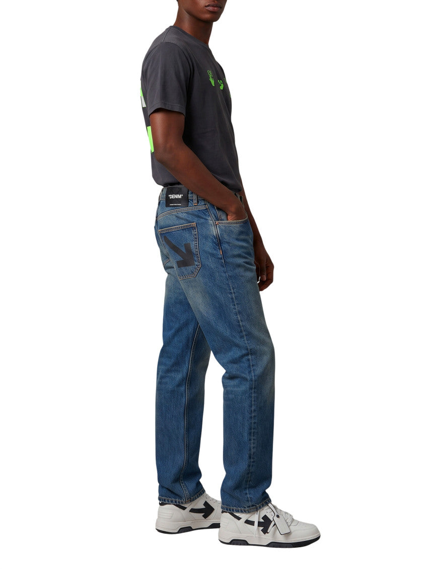 Blue Slim Mid Rise Jeans 2
