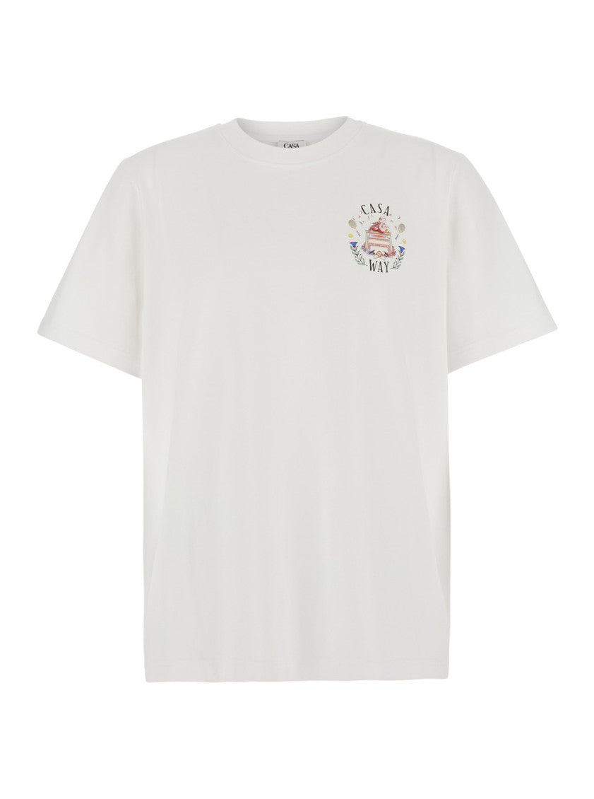 White Logo Print T-Shirt 1