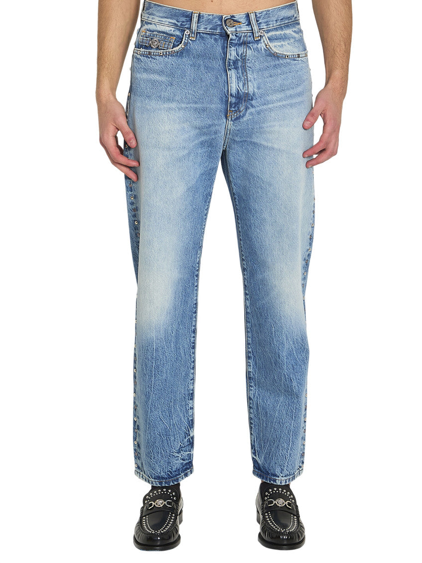 Blue Straight Mid Rise Jeans 1