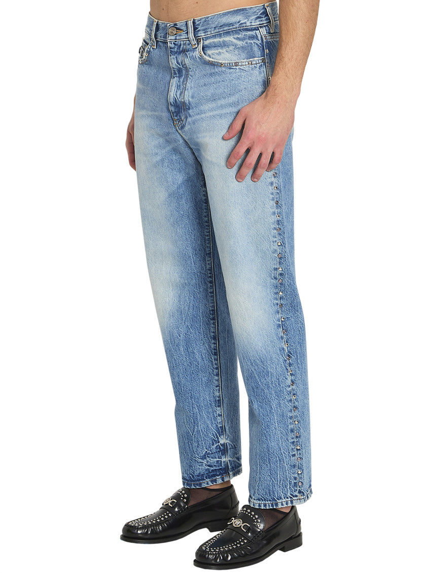 Blue Straight Mid Rise Jeans 2