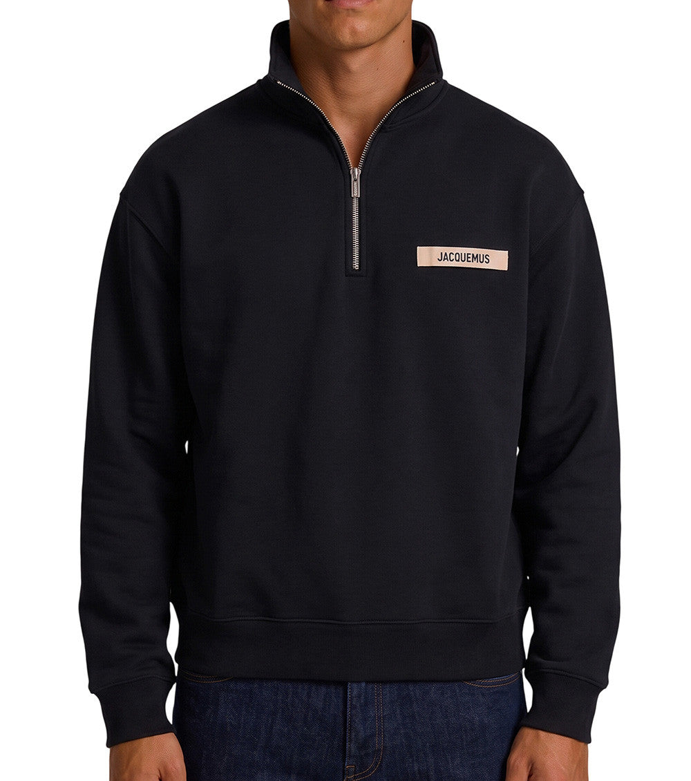 Black Half Zip Sweatshirt 1