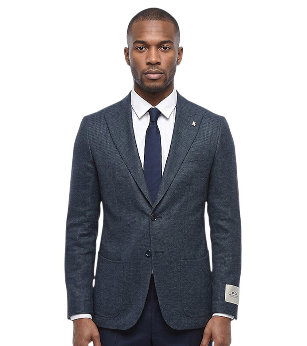 Blue Peaked Lapel Blazer 1