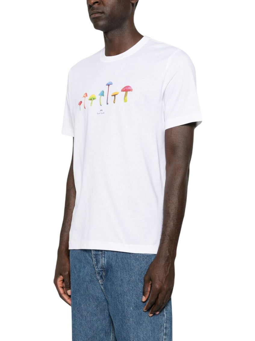 White Graphic Print T-shirt 2