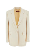 Off White Notched Lapel Blazer 1