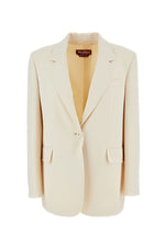 Off White Notched Lapel Blazer 1