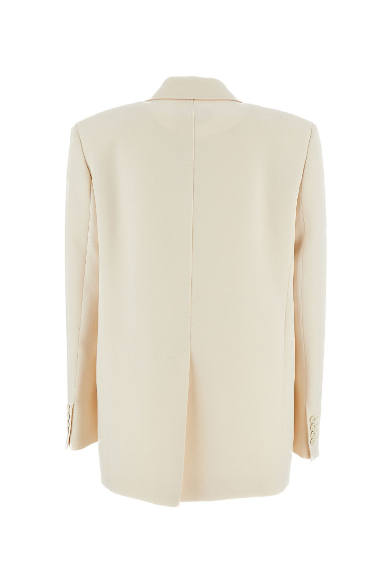 Off White Notched Lapel Blazer 2