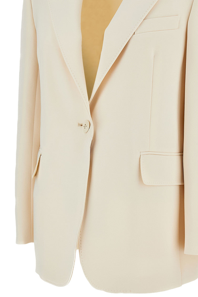 Off White Notched Lapel Blazer 3