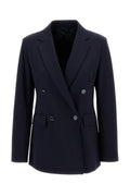 Dark Blue Notched Lapel Blazer 1